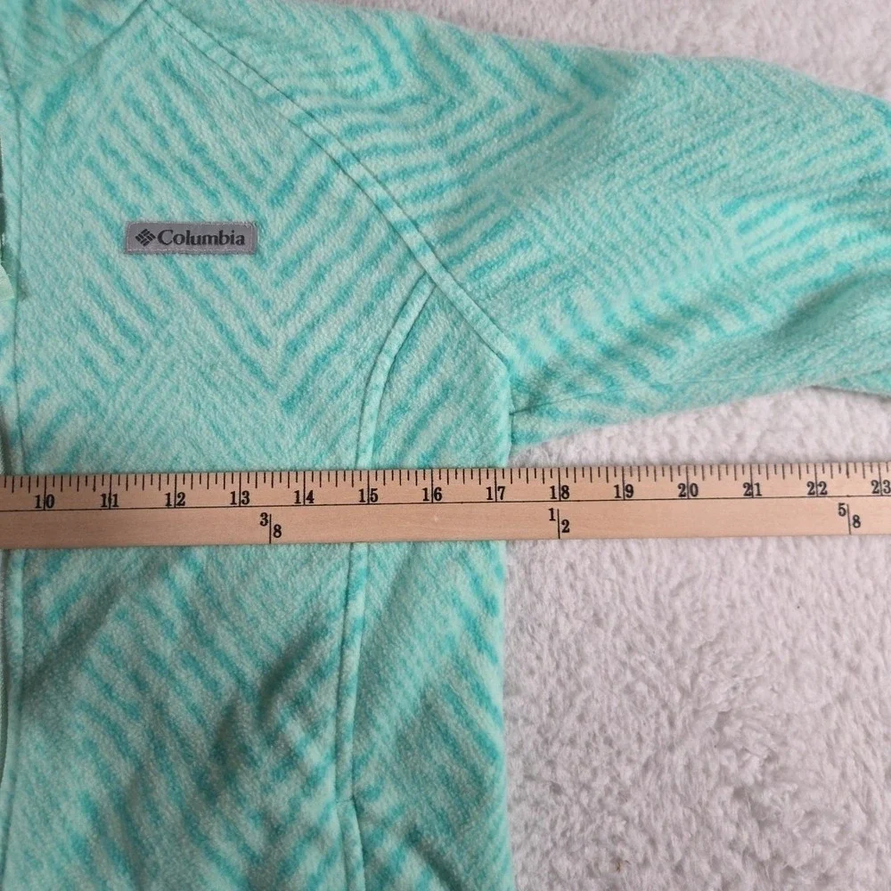 Columbia‎ Benton Springs Fleece Jacket Kids Girls Sz Large 14/16 Green Full Zip